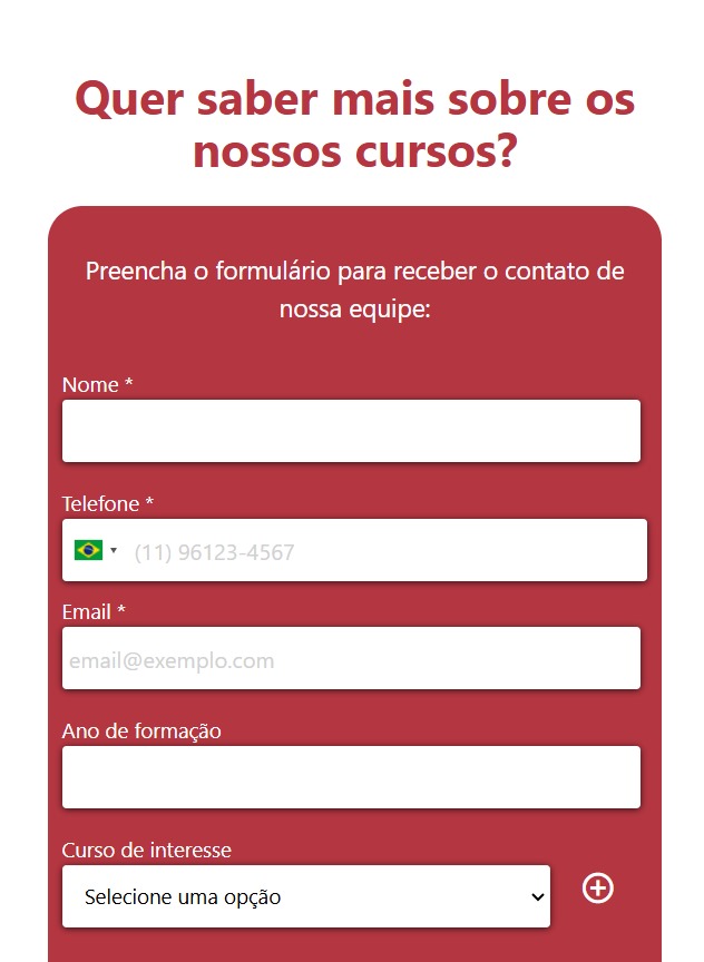 Ficha de inscrição